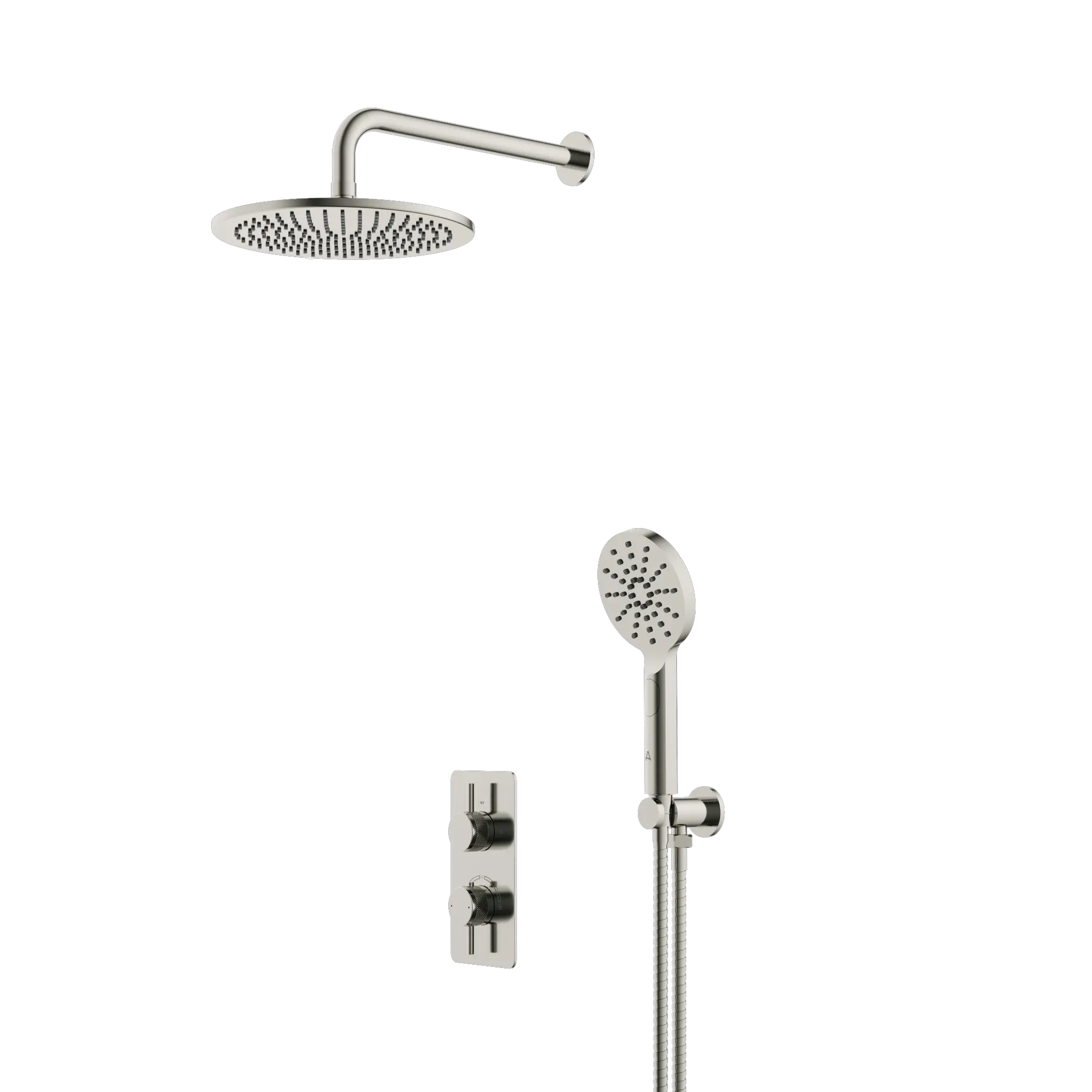 2 WAY SHOWER PACK 1 - B.NICKEL KNURLED