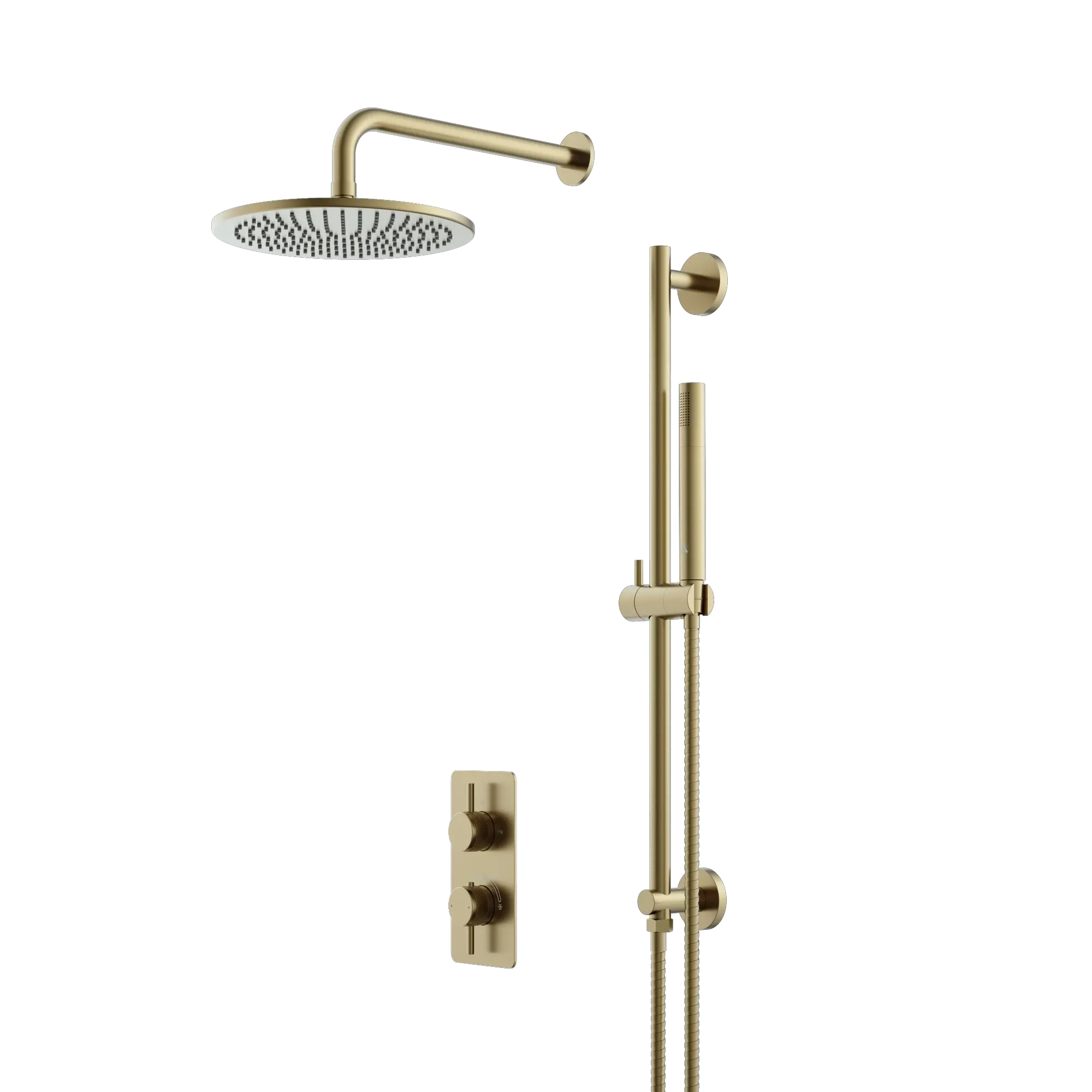 2 WAY SHOWER PACK 2 - B.BRASS KNURLED