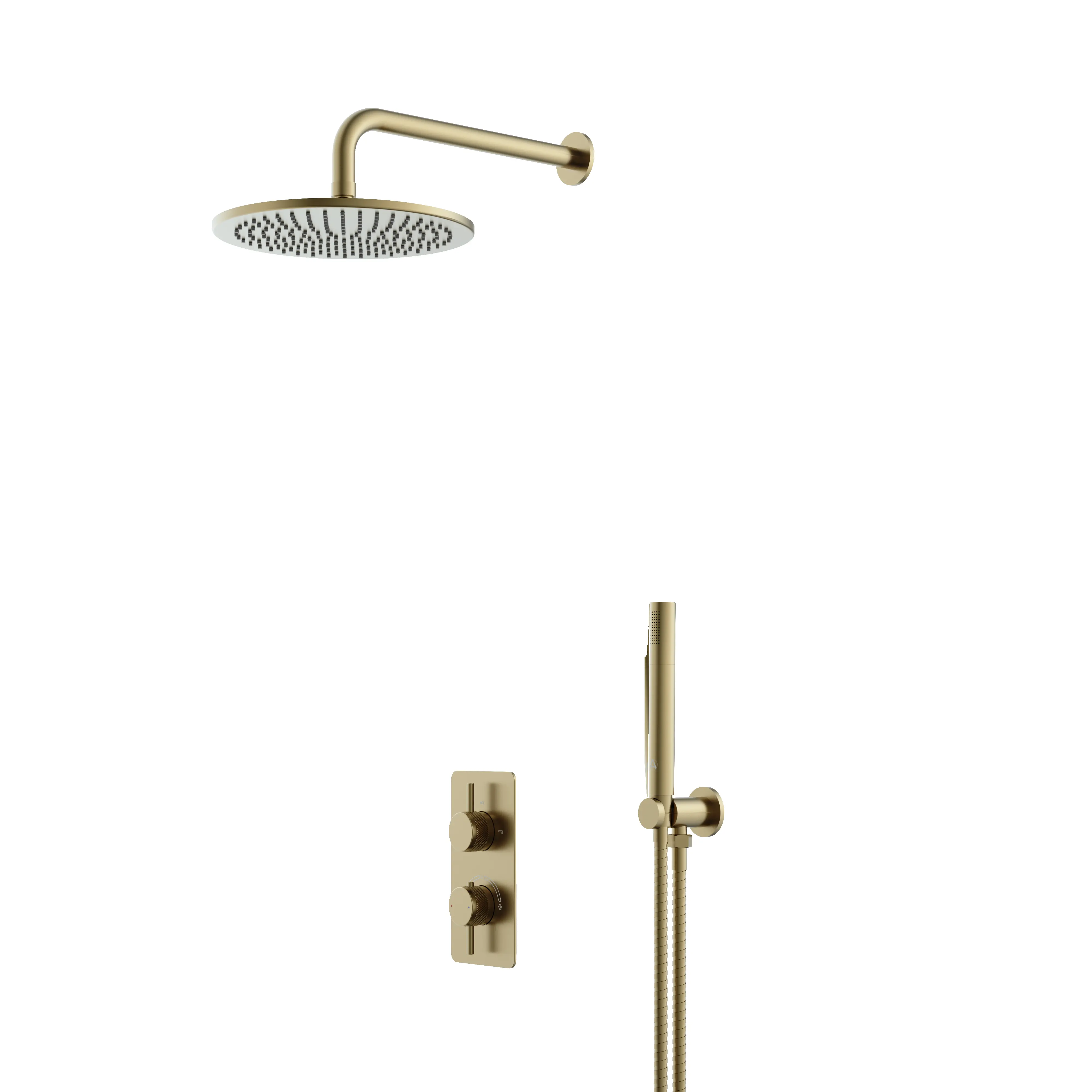 2 WAY SHOWER PACK 1 - B.BRASS KNURLED